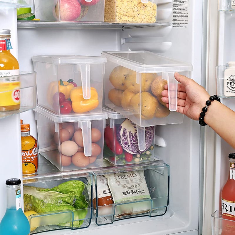 Sooyee Fridge Organizer,4 Pack Refrigerator Organizer Bins,Fridge Organizers and Storage Clear with Handle & Lid,Fruit Containers for Fridge,Fridge Storage To Keep Fresh for Food, Vegetables,5L - Image 5